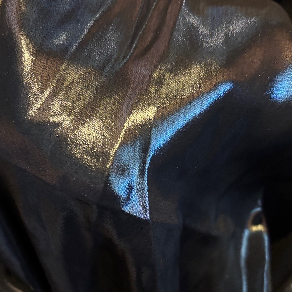 Express Shiny Black Draped Blouse - Picture 5 of 7